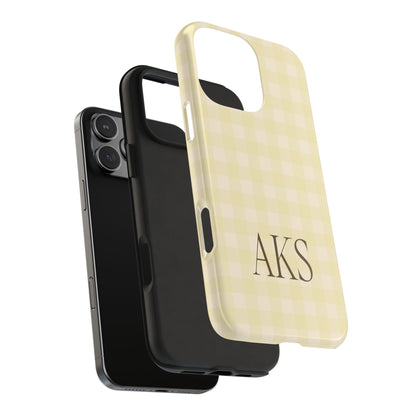 Customizable Yellow Gingham Phone Case