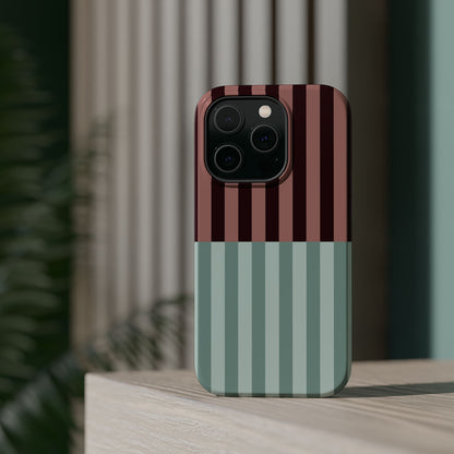 Burgundy and Blue Stripe Phone Case