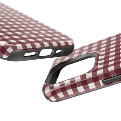 Burgundy Gingham Phone Case