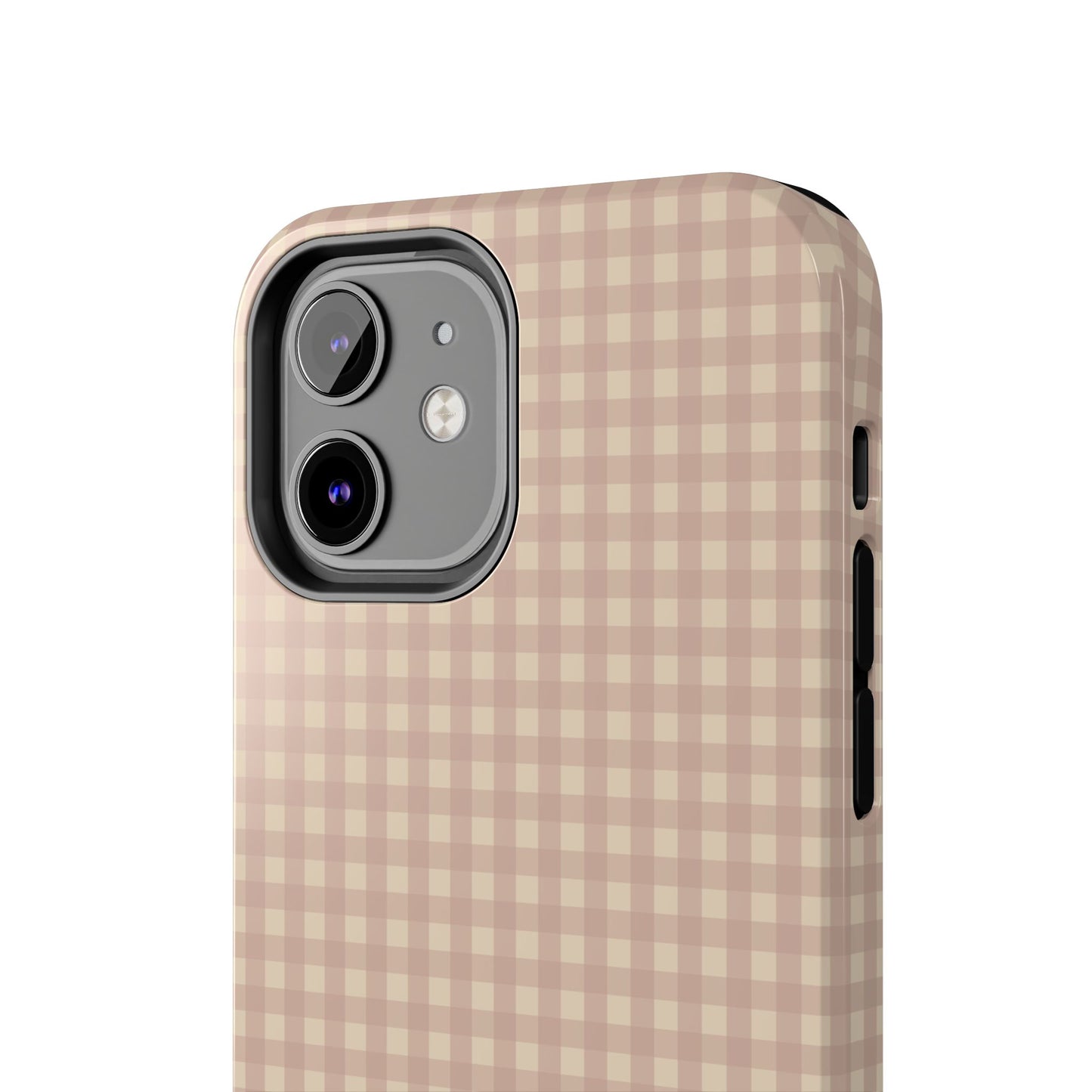 Neutral Blush Gingham IPhone Case