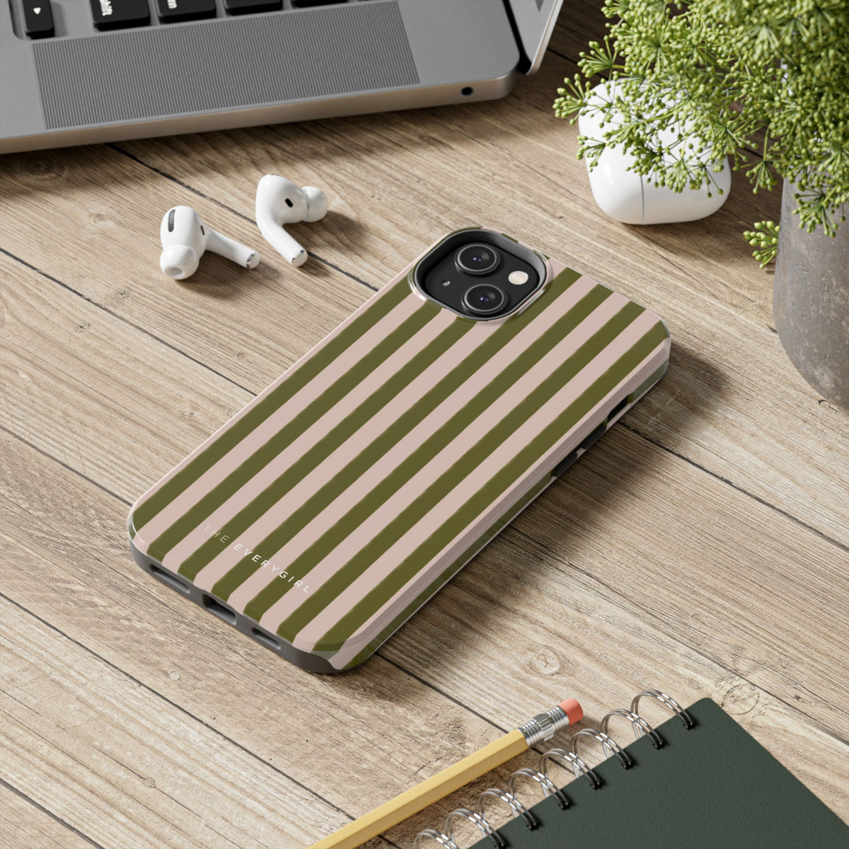 Green & Pink Stripes IPhone Case