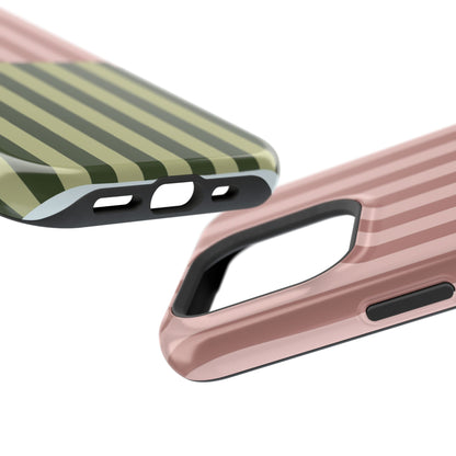 Pink & Green Stripe Phone Case
