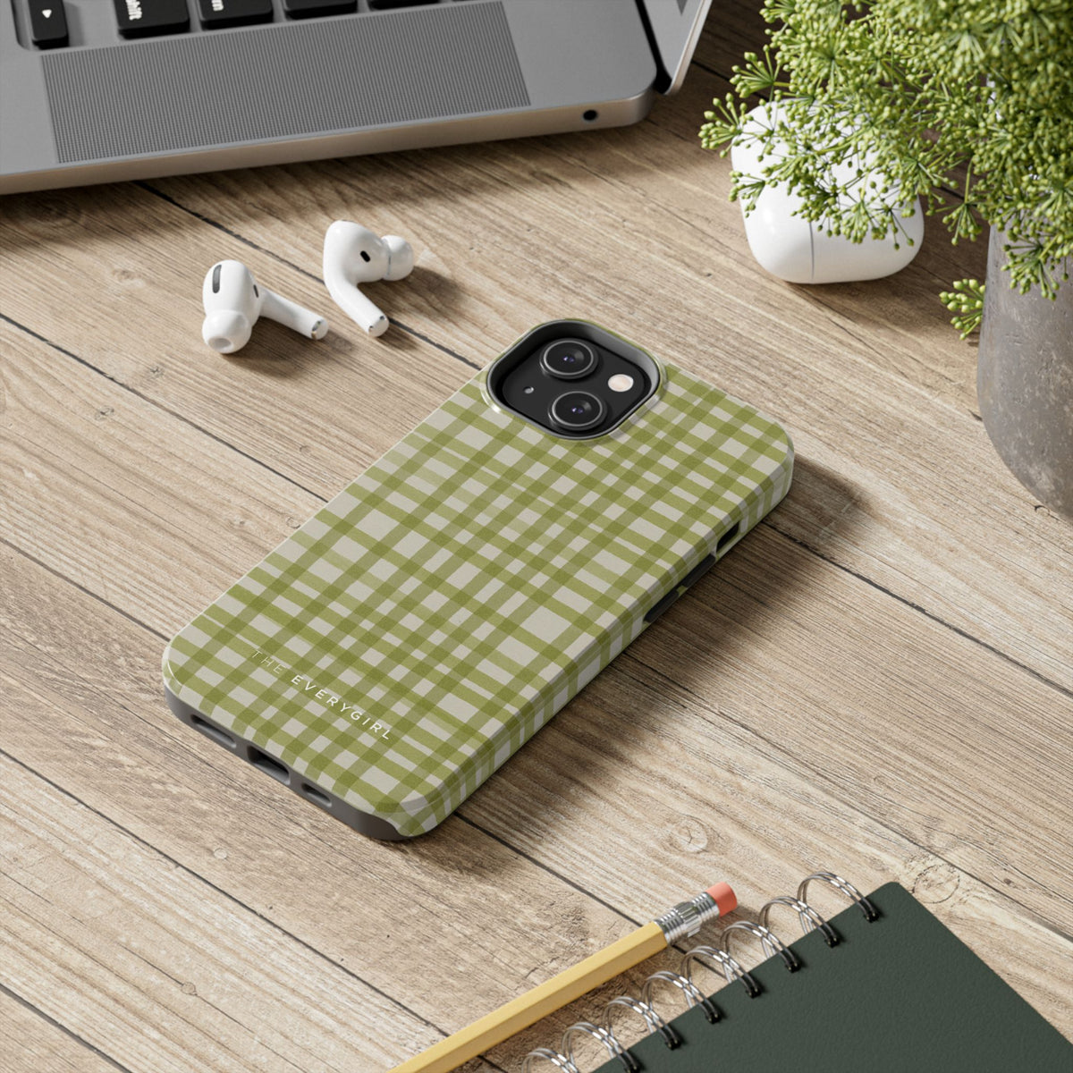 Green Gingham Phone Case