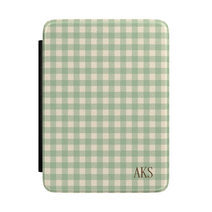 Green Gingham Kindle Case