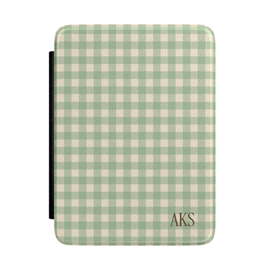 Green Gingham Kindle Case