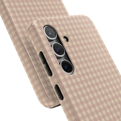 Neutral Blush Gingham IPhone Case