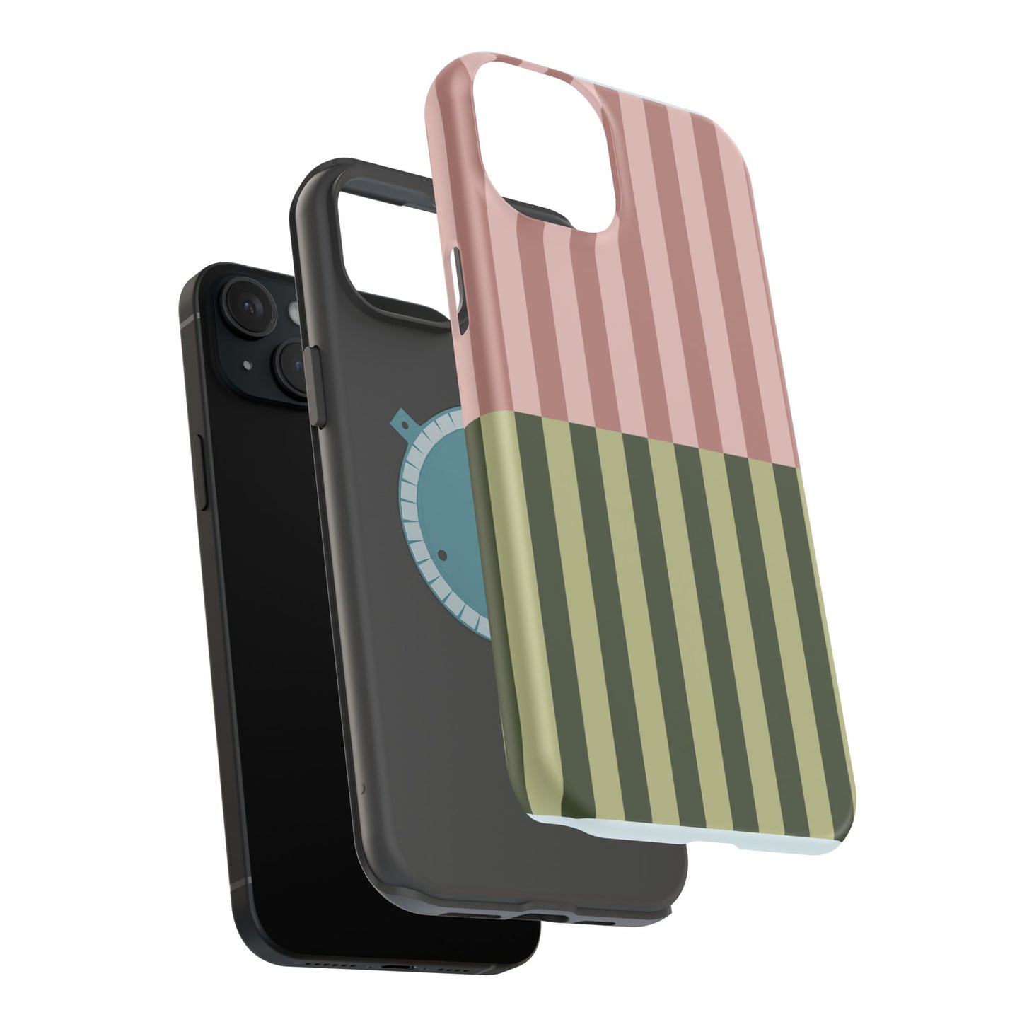 Pink & Green Stripe Phone Case