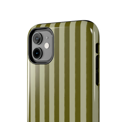 Tone on Tone Green Stripes IPhone Case