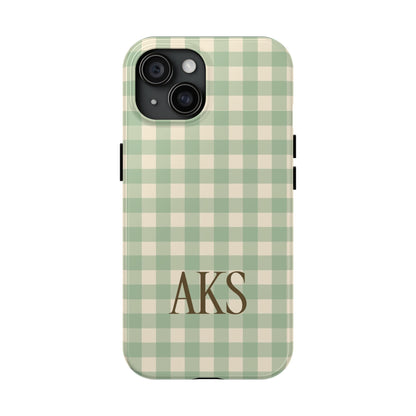 Customizable Green Gingham Phone Case