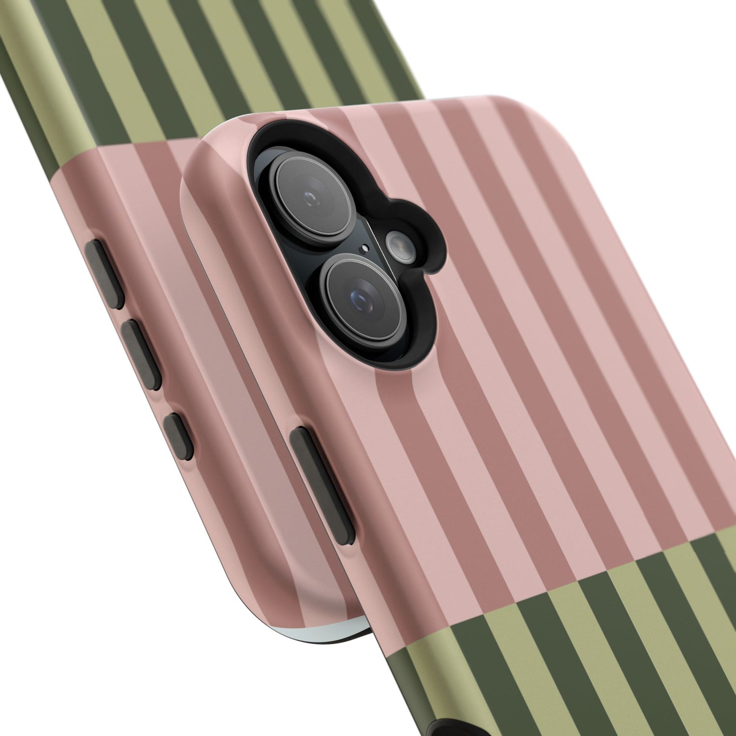Pink & Green Stripe Phone Case