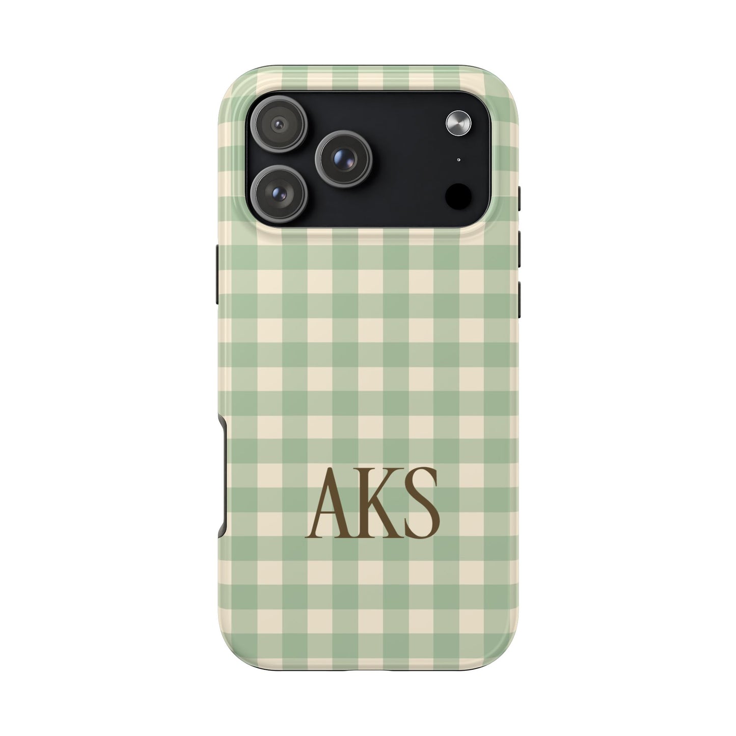 Customizable Green Gingham Phone Case