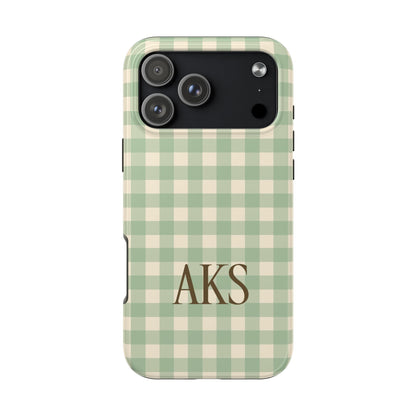 Customizable Green Gingham Phone Case