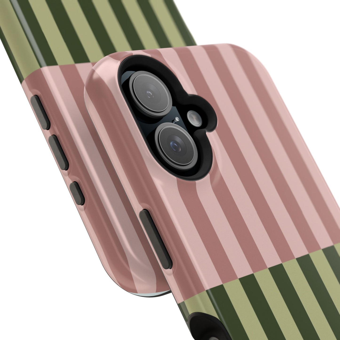 Pink & Green Stripe Phone Case