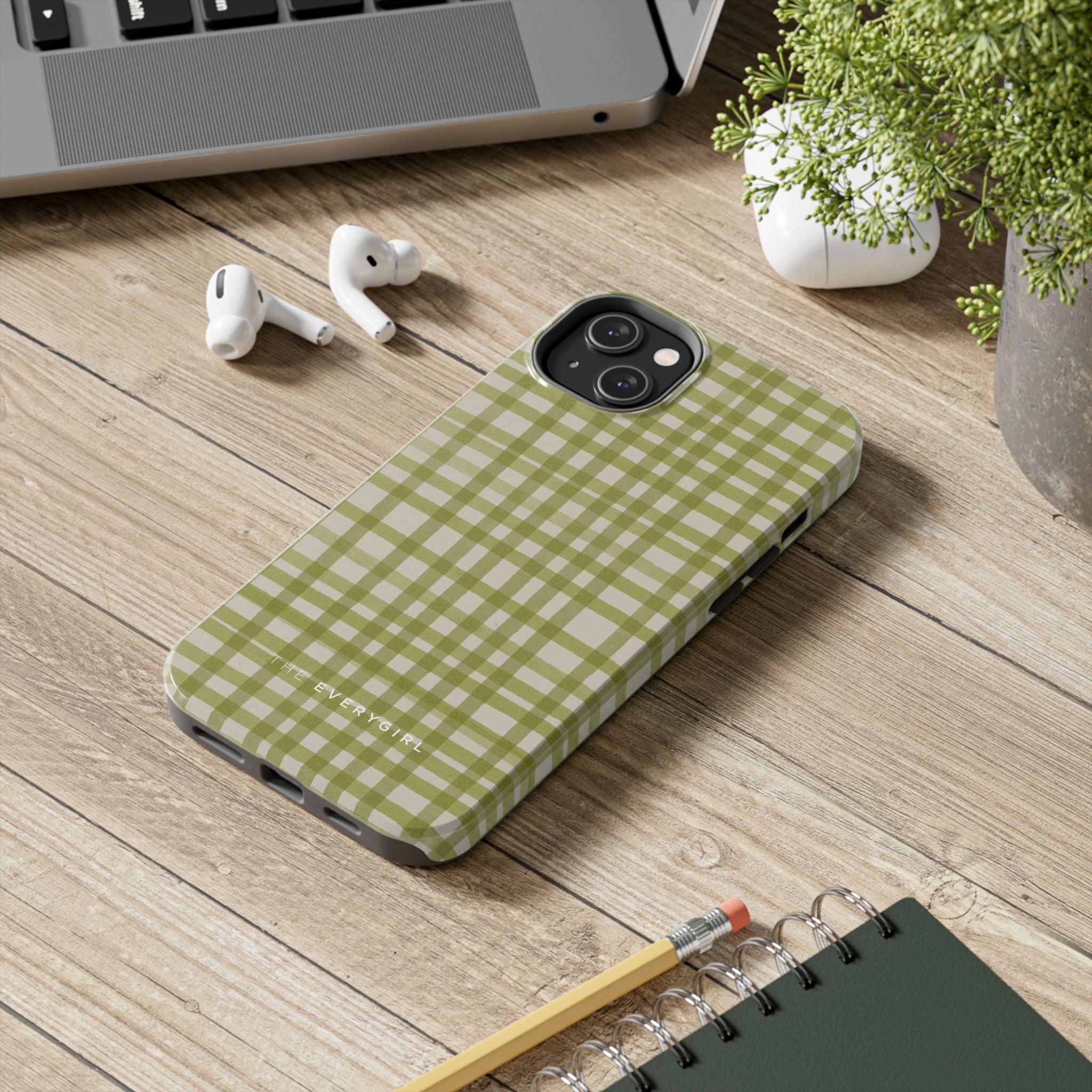 Green Gingham Phone Case
