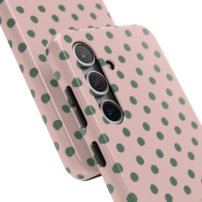 West Coast – Pink & Green Polka Dots Phone Case