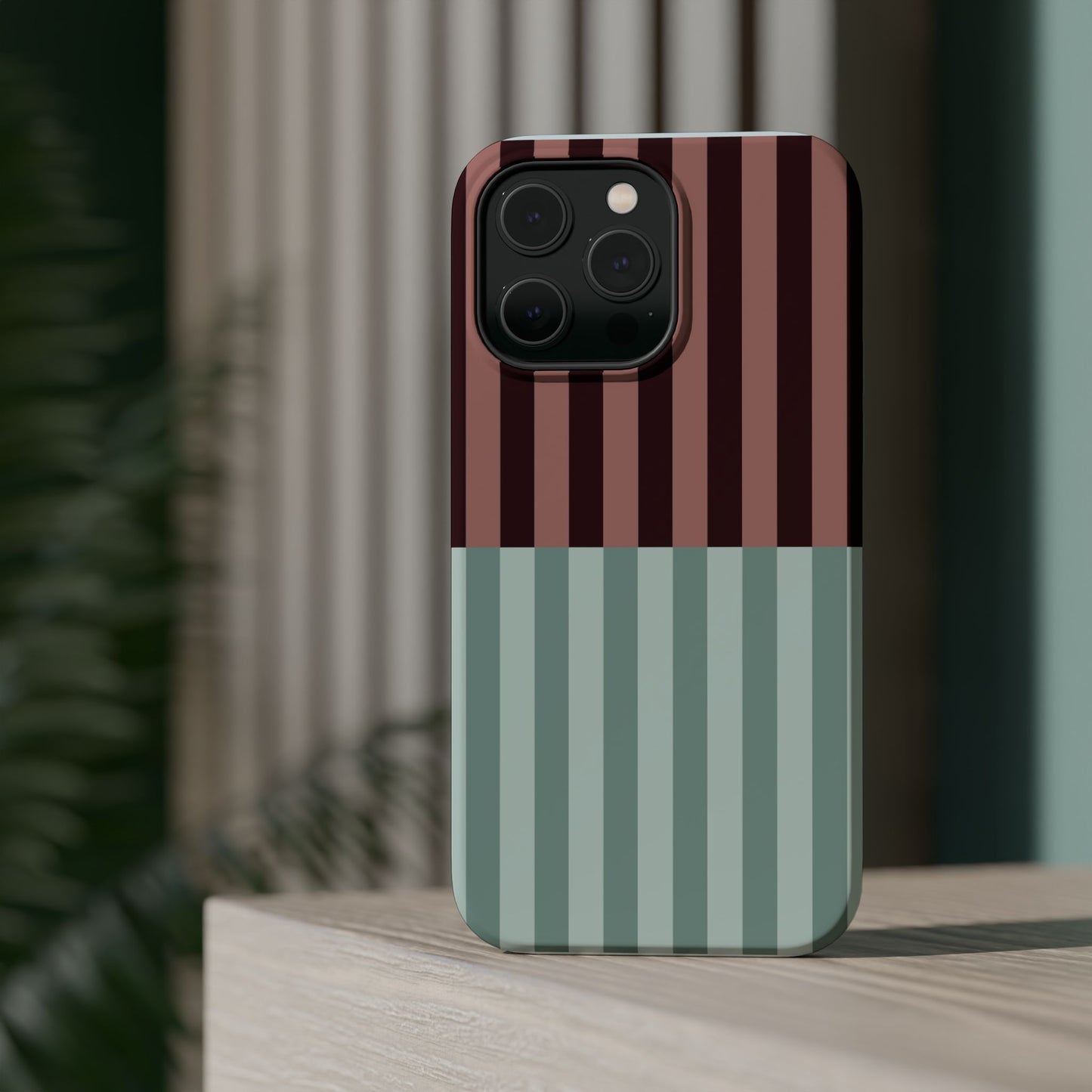 Burgundy and Blue Stripe Phone Case
