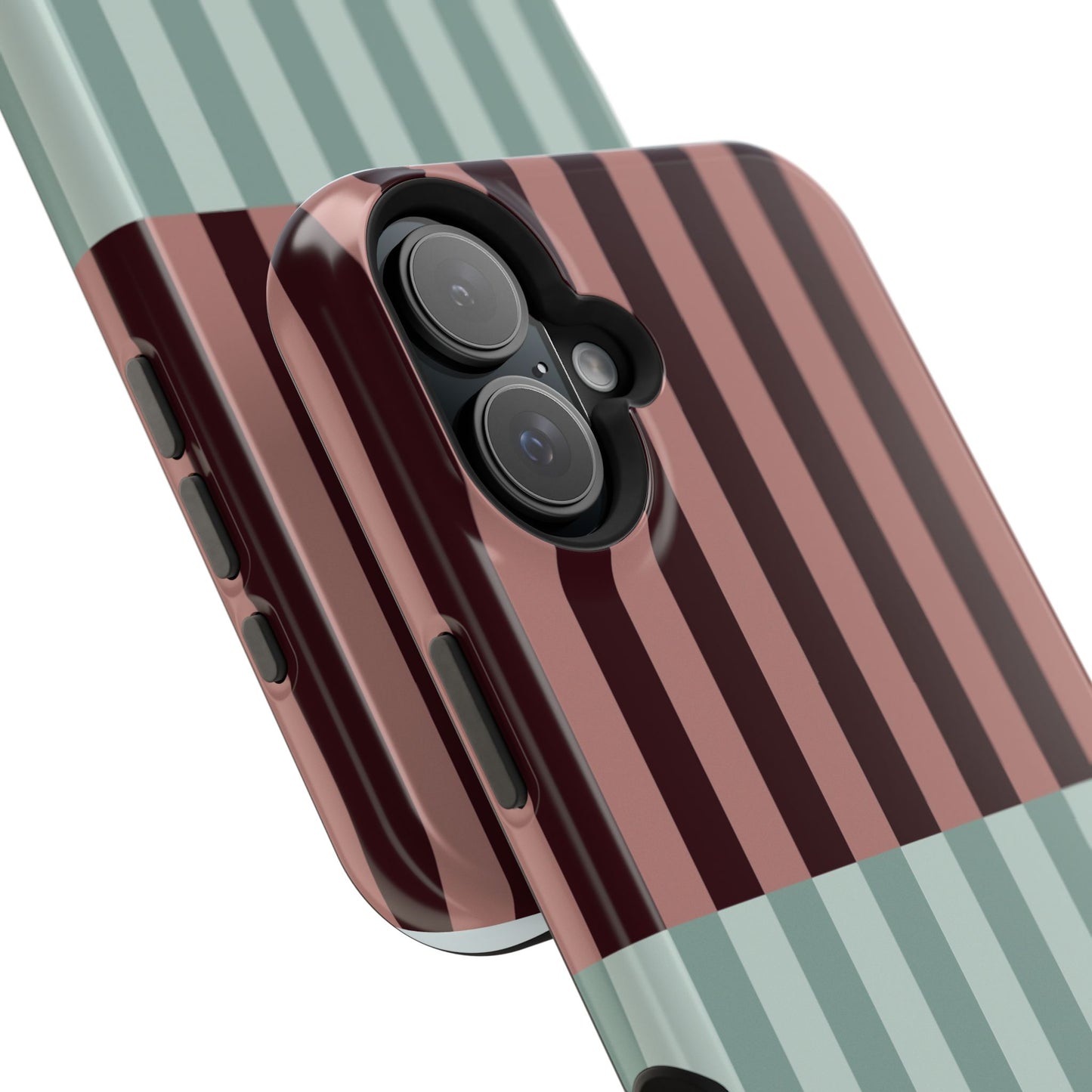 Burgundy and Blue Stripe Phone Case