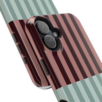 Burgundy and Blue Stripe Phone Case