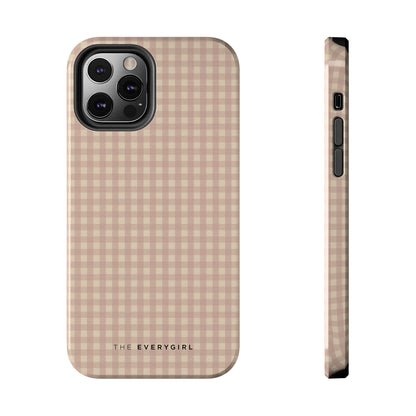 Neutral Blush Gingham IPhone Case