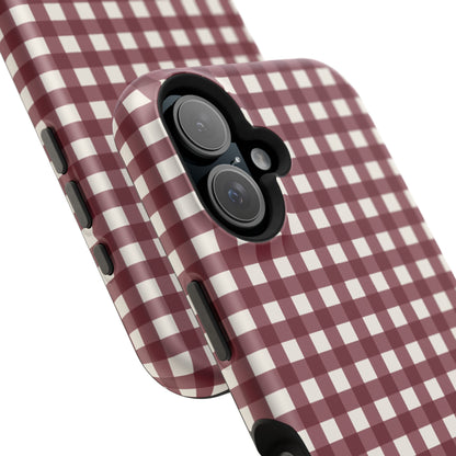 Burgundy Gingham Phone Case