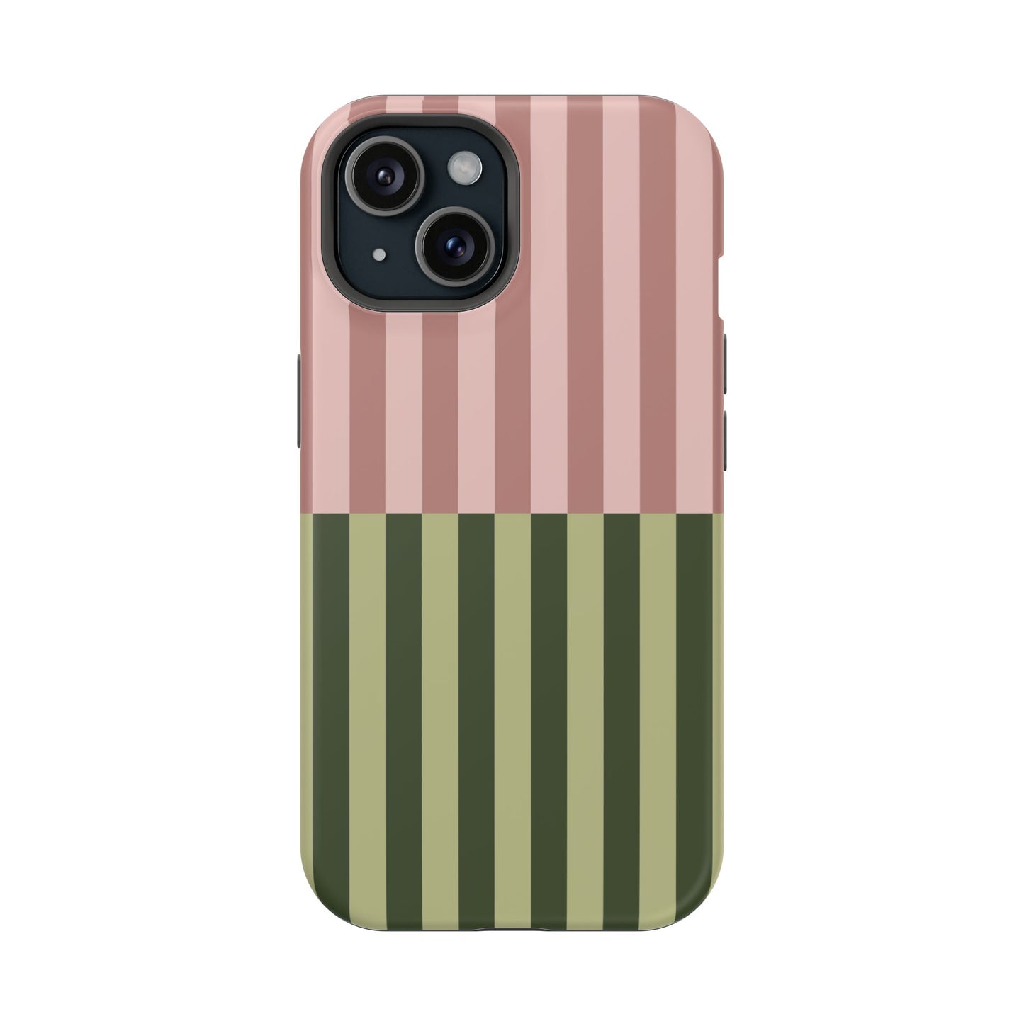 Pink & Green Stripe Phone Case