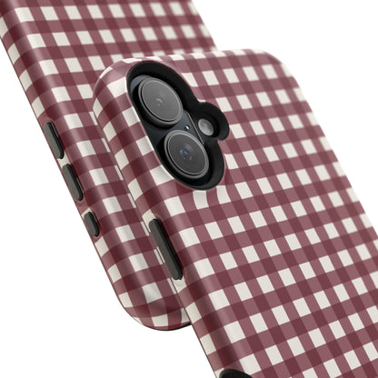 Burgundy Gingham Phone Case