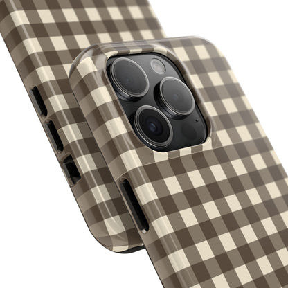 Customizable Brown Gingham Phone Case