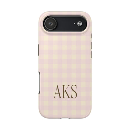 Customizable Pink & Yellow Gingham Phone Case