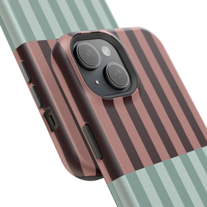 Burgundy and Blue Stripe Phone Case