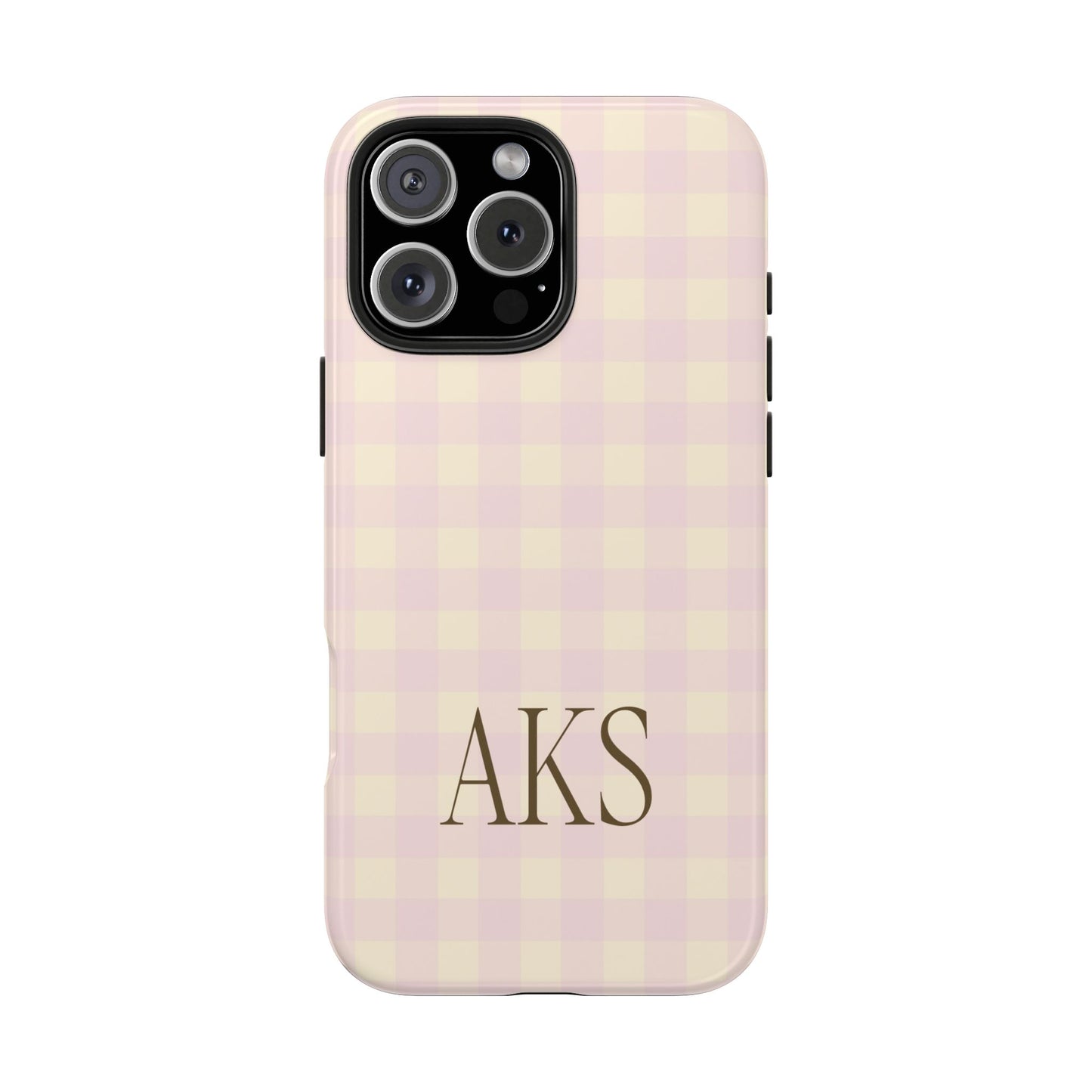 Customizable Pink & Yellow Gingham Phone Case