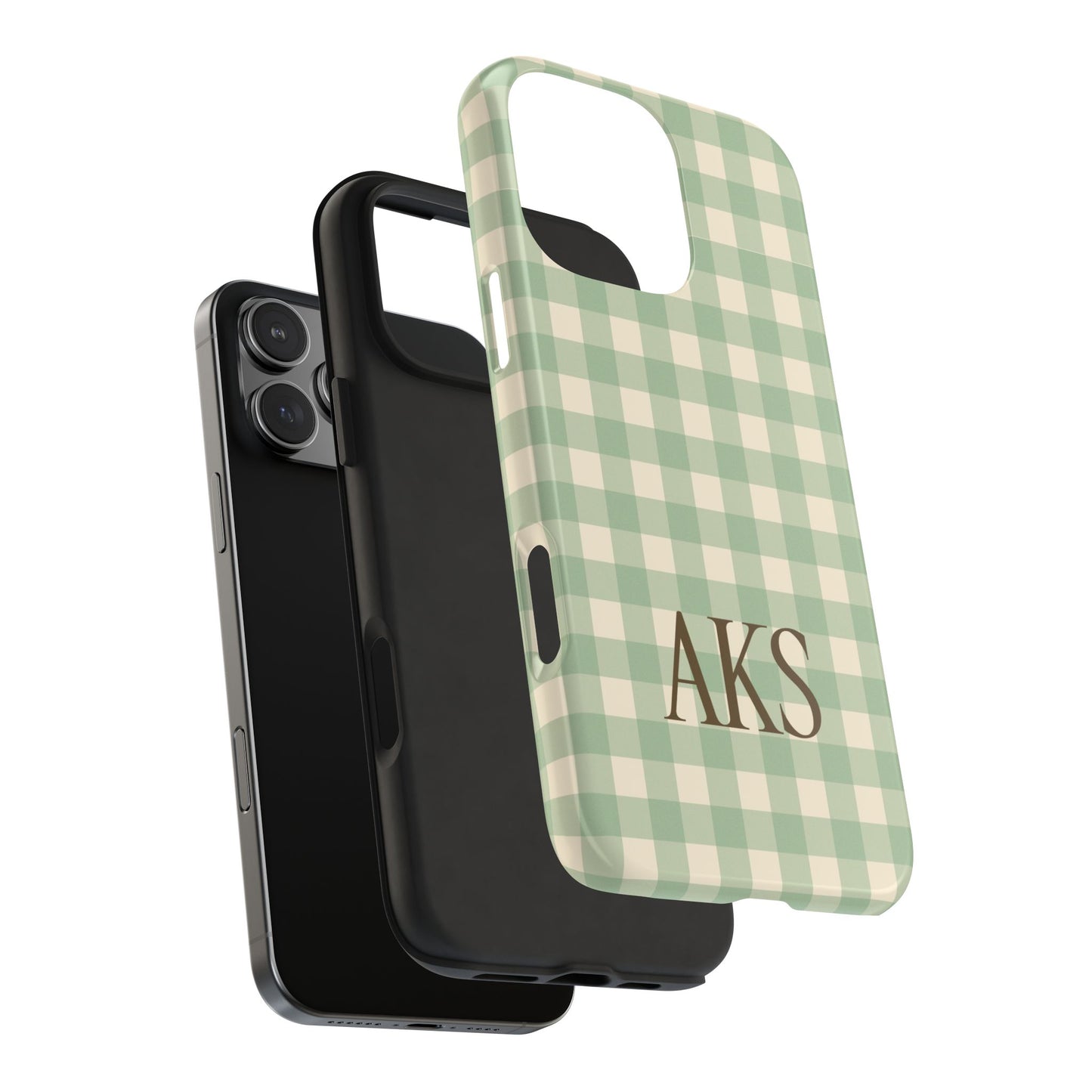 Customizable Green Gingham Phone Case