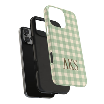 Customizable Green Gingham Phone Case