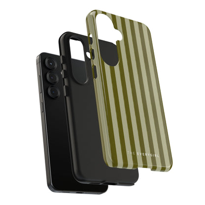 Tone on Tone Green Stripes IPhone Case