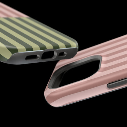Pink & Green Stripe Phone Case