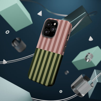 Pink & Green Stripe Phone Case