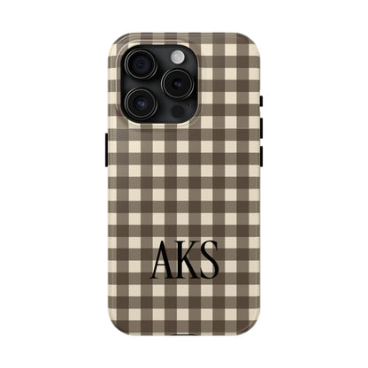Customizable Brown Gingham Phone Case