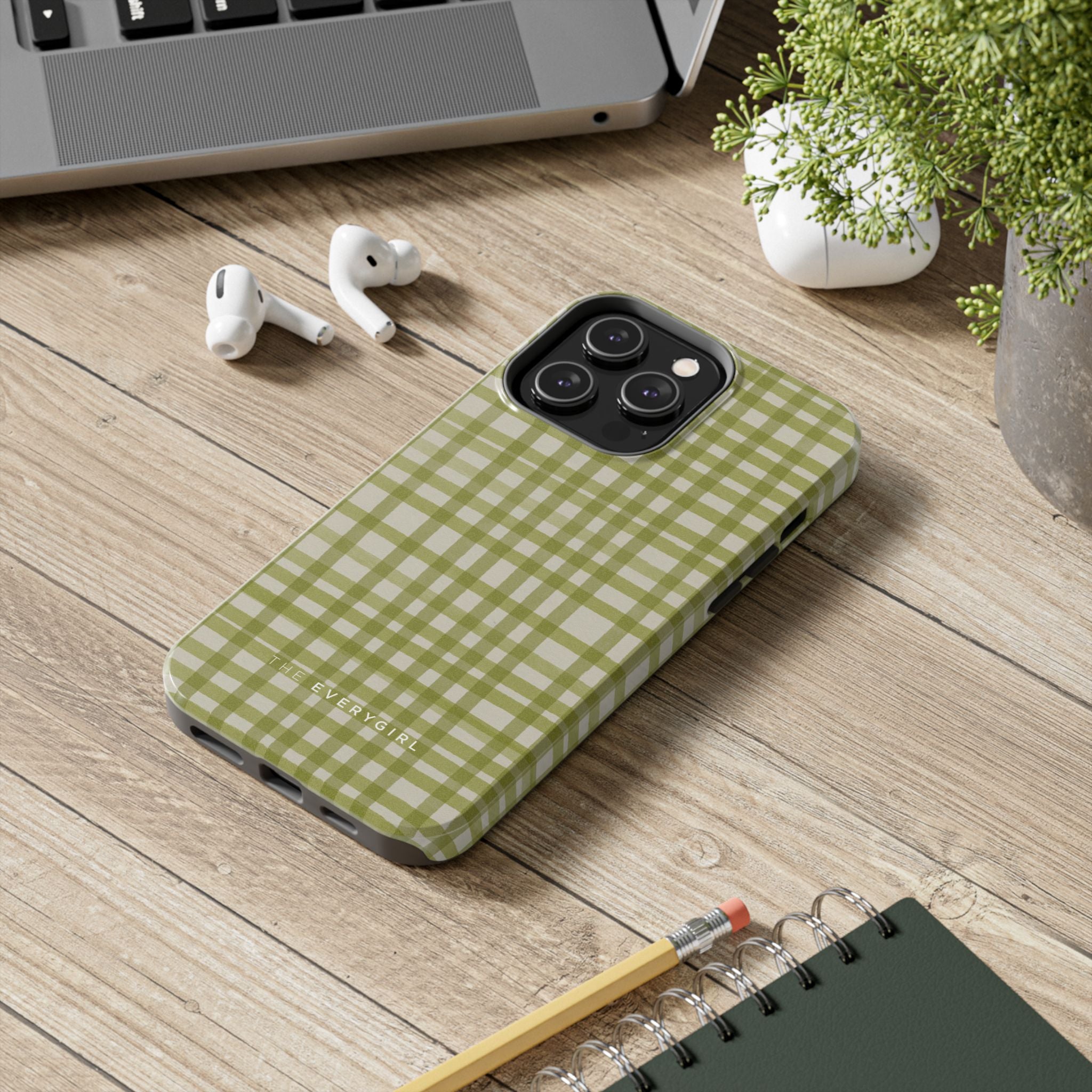 Green Gingham Phone Case