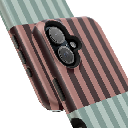 Burgundy and Blue Stripe Phone Case