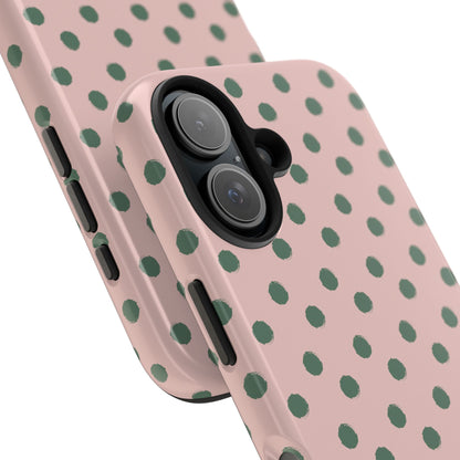 West Coast – Pink & Green Polka Dots Phone Case