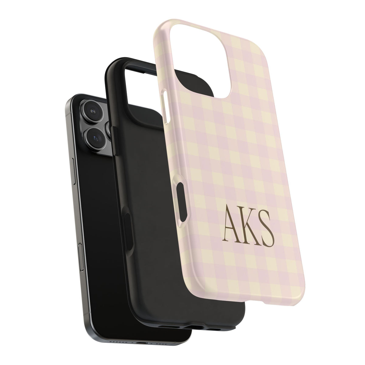 Customizable Pink & Yellow Gingham Phone Case
