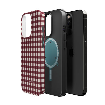 Burgundy Gingham Phone Case