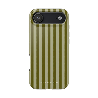 Tone on Tone Green Stripes IPhone Case