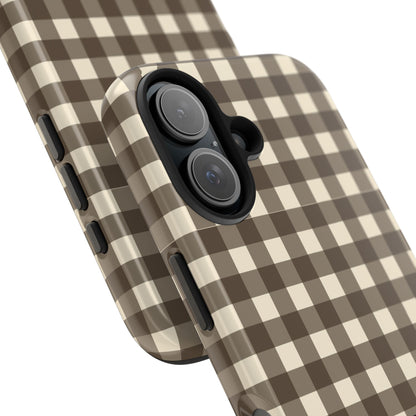 Customizable Brown Gingham Phone Case
