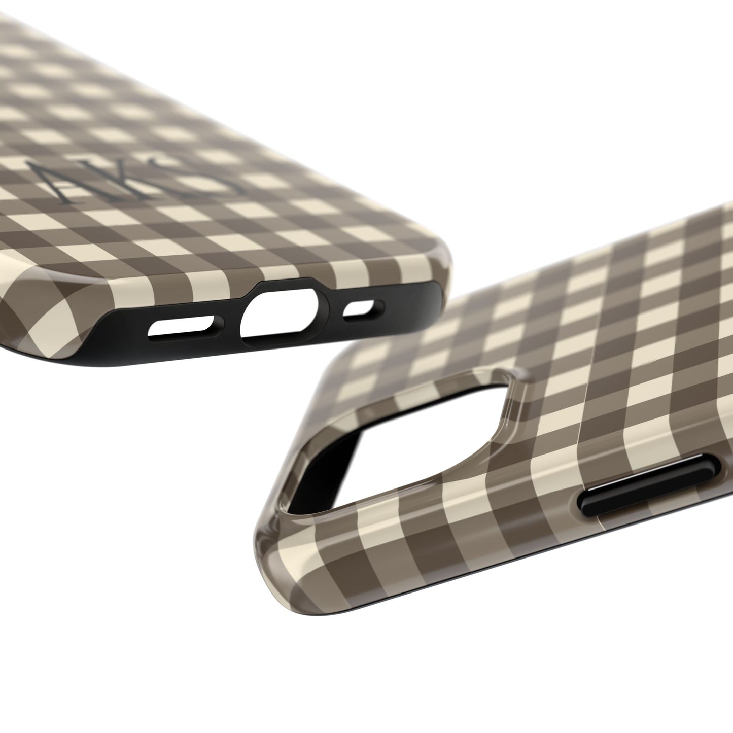 Customizable Brown Gingham Phone Case