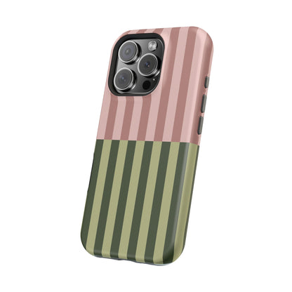 Pink & Green Stripe Phone Case