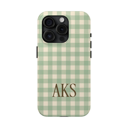 Customizable Green Gingham Phone Case