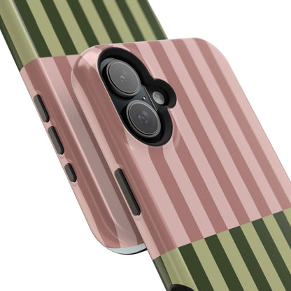 Pink & Green Stripe Phone Case