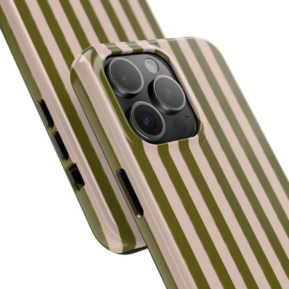 Green & Pink Stripes IPhone Case