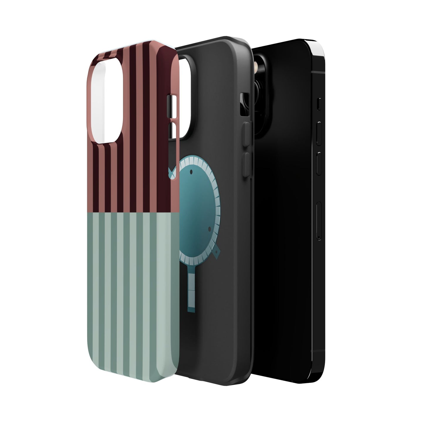 Burgundy and Blue Stripe Phone Case
