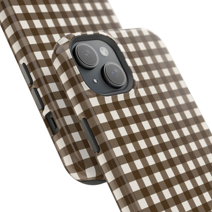 Brown Gingham Phone Case